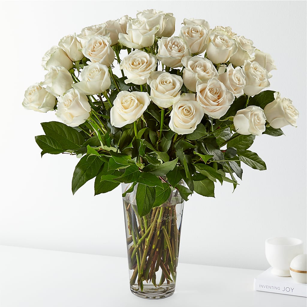 Long Stem White Rose Bouquet – M & A FLOWERS AND EVENTS, South Gate CA