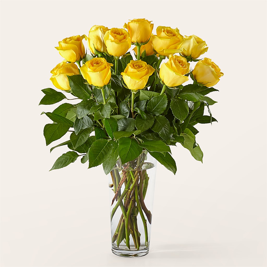 Long Stem Yellow Rose Bouquet – M & A FLOWERS AND EVENTS, South Gate CA