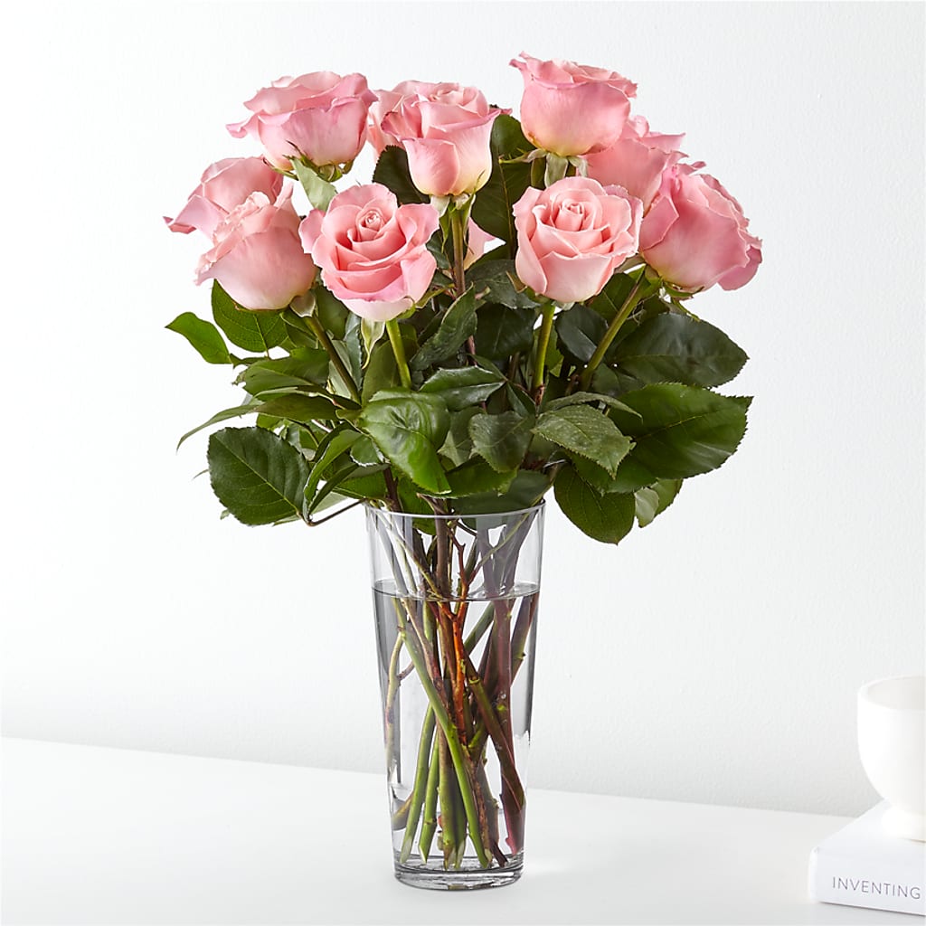 Long Stem Pink Rose Bouquet – M & A FLOWERS AND EVENTS, South Gate CA