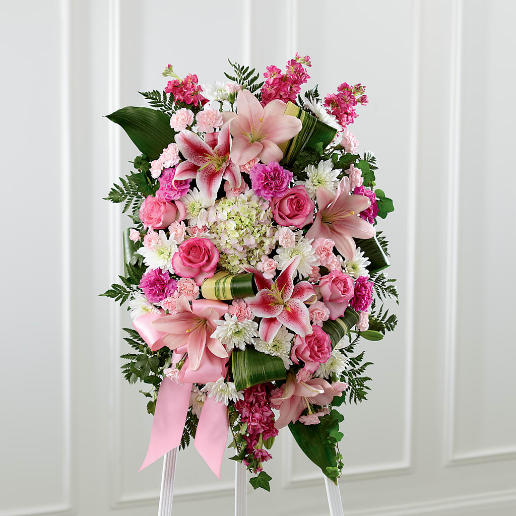 Comforting Standing Spray – M & A FLOWERS AND EVENTS, South Gate CA