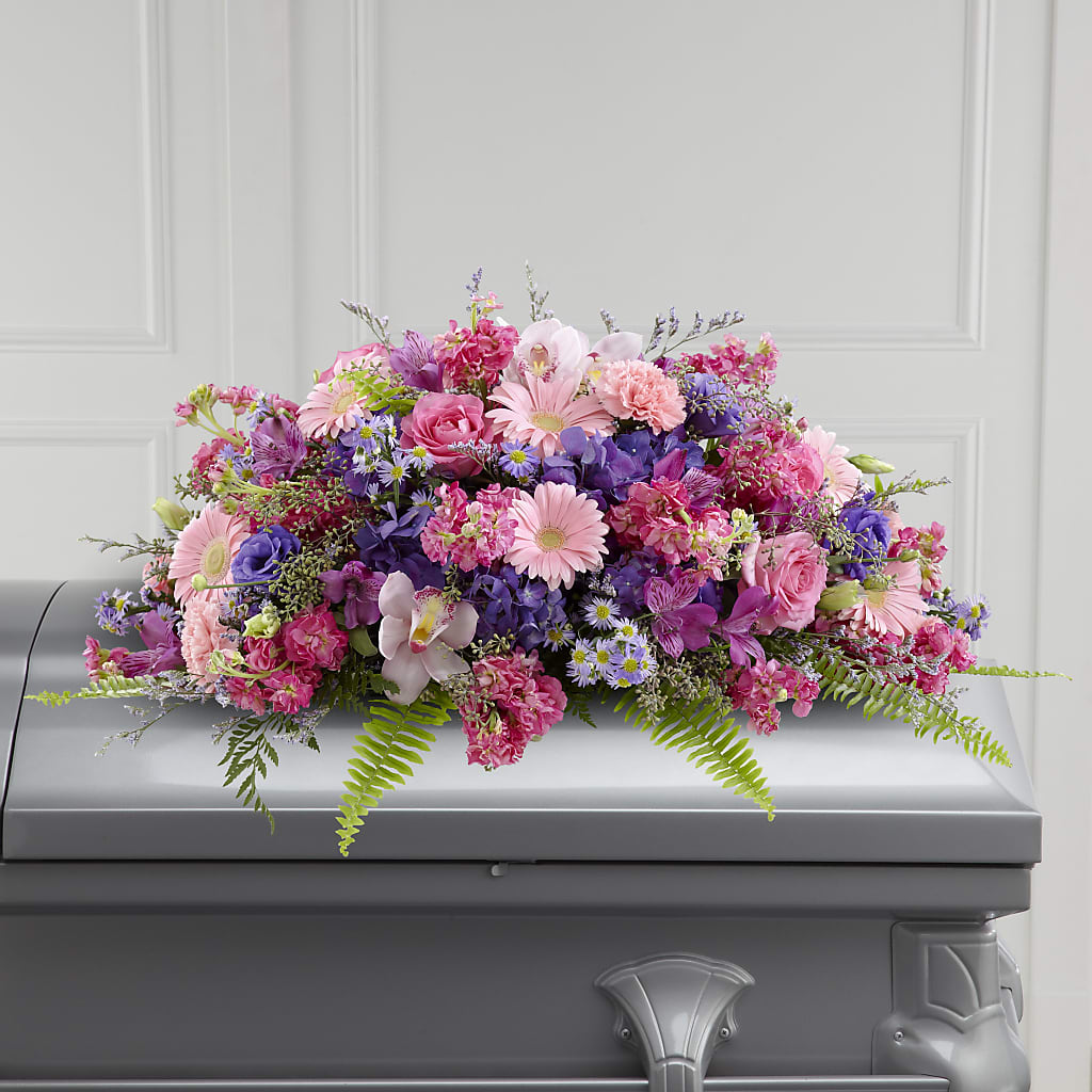 Glorious Garden Casket Spray – M & A FLOWERS AND EVENTS, South Gate CA