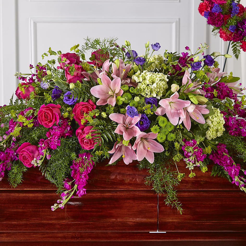 Radiant Tribute Casket Spray – M & A FLOWERS AND EVENTS, South Gate CA