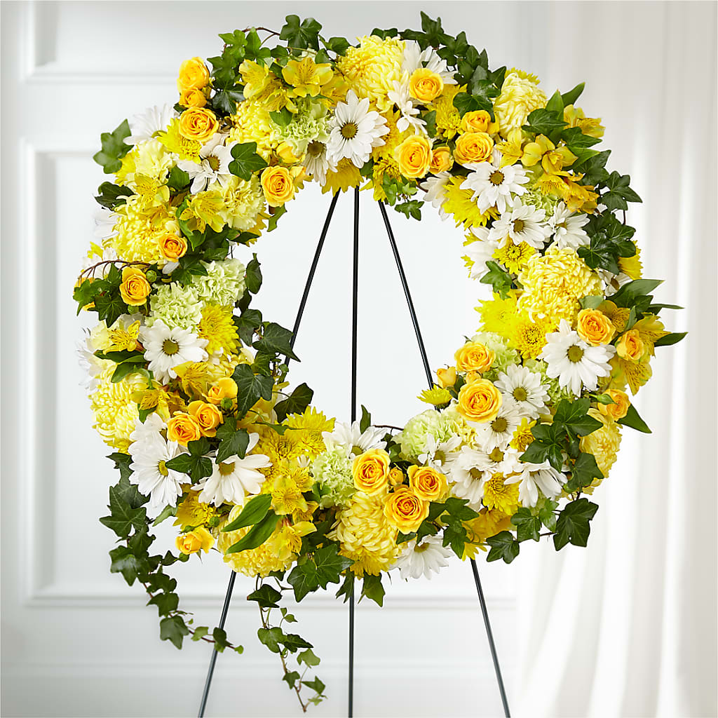 Golden Remembrance Wreath – M & A FLOWERS AND EVENTS, South Gate CA