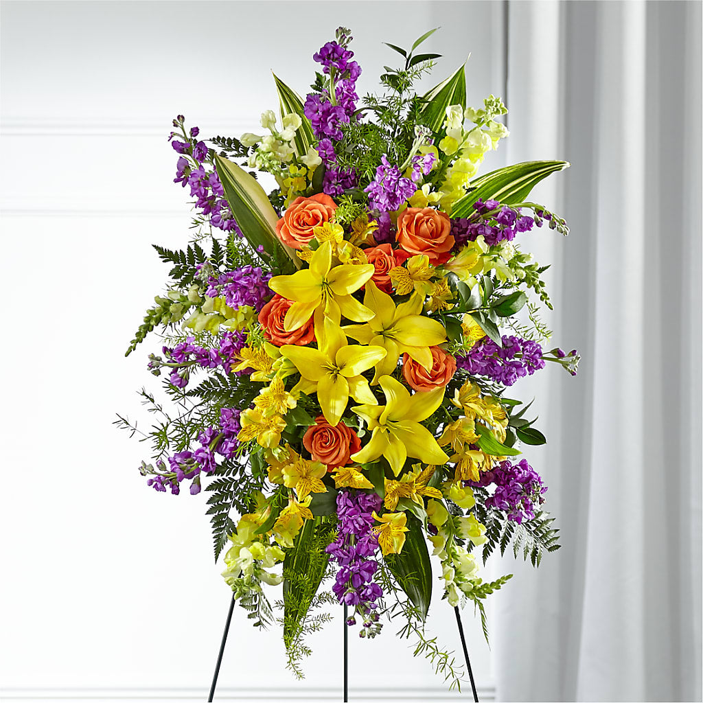 Thoughtful Prayers Standing Spray – M & A FLOWERS AND EVENTS, South Gate CA