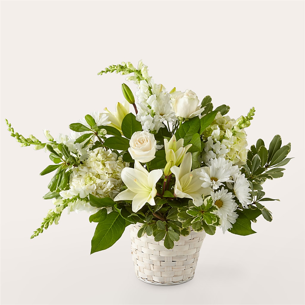 Ivory Elegance Floral Basket – M & A FLOWERS AND EVENTS, South Gate CA