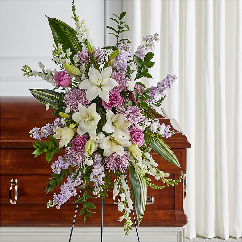Grateful Hearts Standing Spray – M & A FLOWERS AND EVENTS, South Gate CA