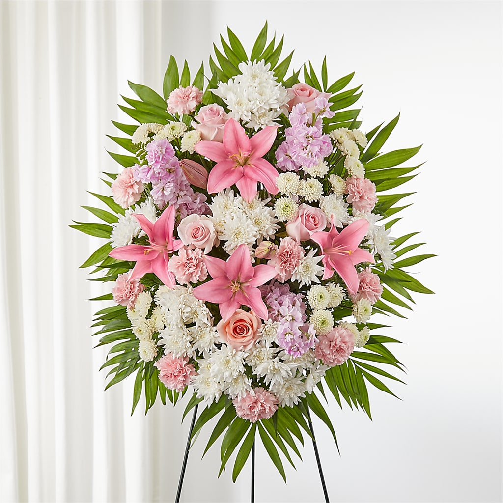Offering Solace Standing Spray – M & A FLOWERS AND EVENTS, South Gate CA