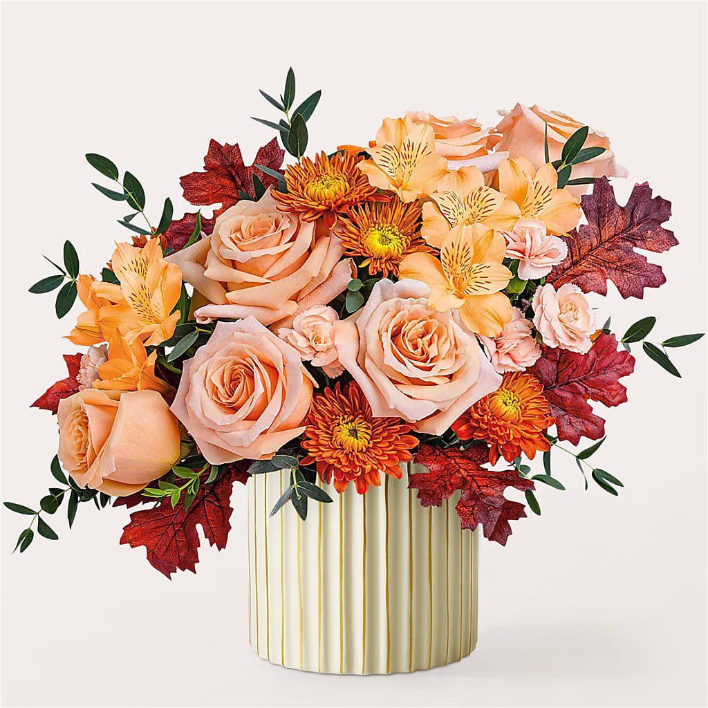 Spiced Latte Bouquet with Ivory Vase – M & A FLOWERS AND EVENTS, South Gate CA