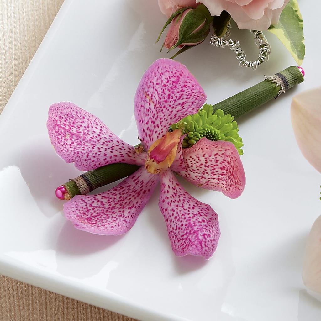 Pink Mokara Boutonniere – M & A FLOWERS AND EVENTS, South Gate CA