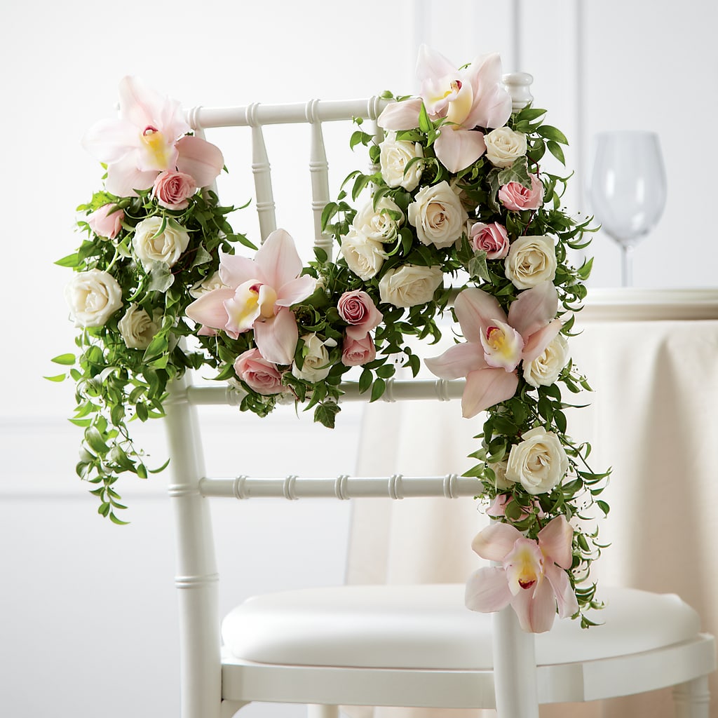 Orchid Rose Chair Décor – M & A FLOWERS AND EVENTS, South Gate CA