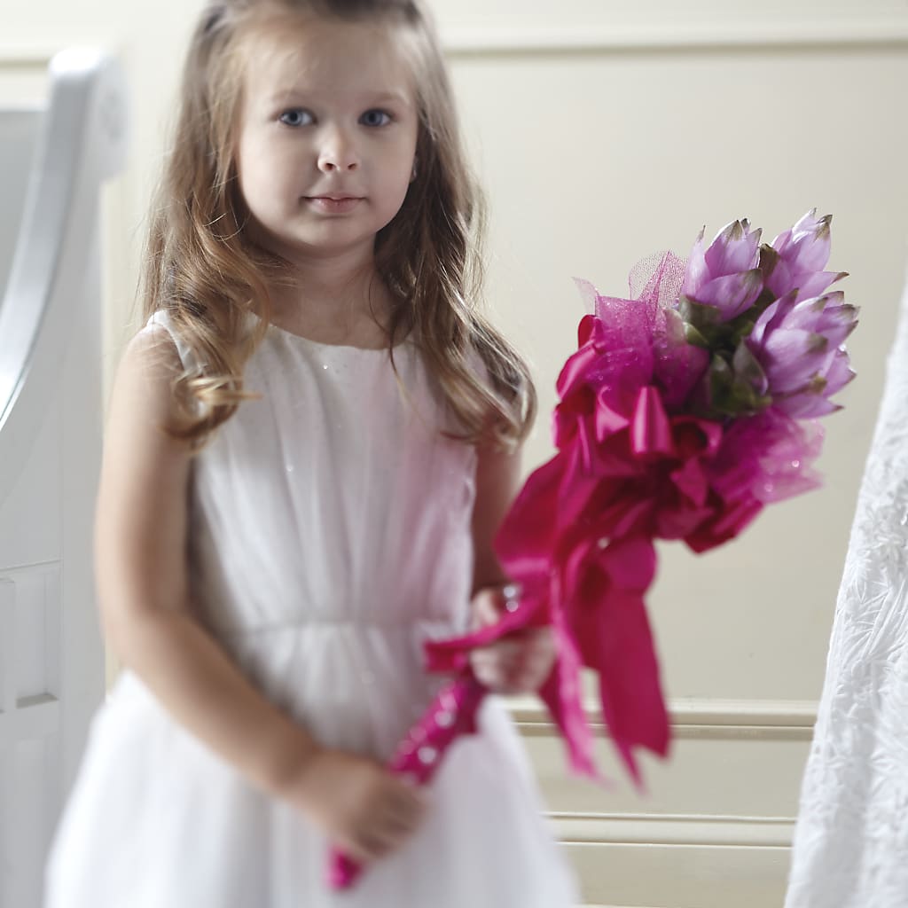Sparkle Pink Flower Girl Bouquet – M & A FLOWERS AND EVENTS, South Gate CA