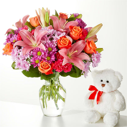 One and Only Bouquet and Bear Bundle – M & A FLOWERS AND EVENTS, South Gate CA