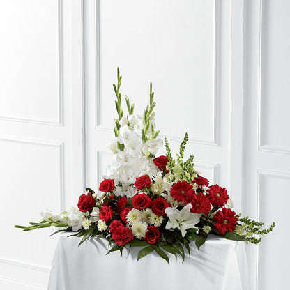 Crimson & White Arrangement – M & A FLOWERS AND EVENTS, South Gate CA