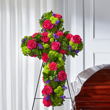 Tribute Rose Floral Cross – M & A FLOWERS AND EVENTS, South Gate CA