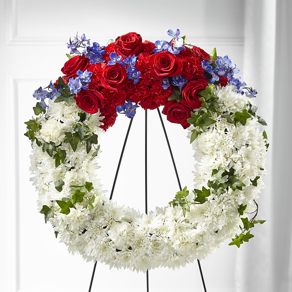 Patriotic Passion Wreath – M & A FLOWERS AND EVENTS, South Gate CA