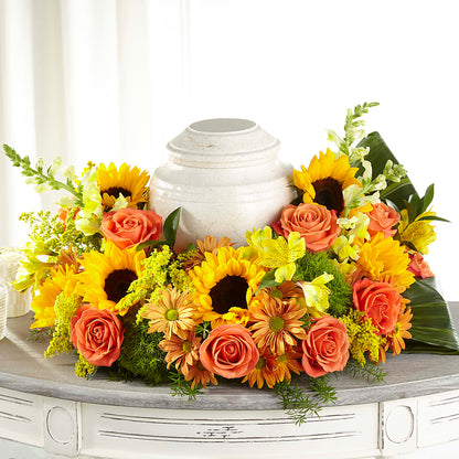 Faithful Sunflower Cremation Adornment – M & A FLOWERS AND EVENTS, South Gate CA