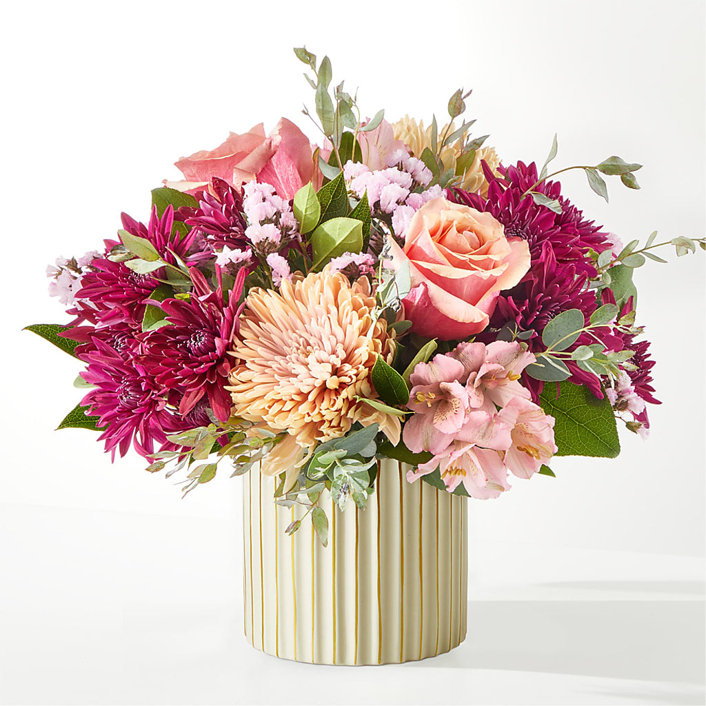 Berry Cobbler Bouquet with Ivory Vase – M & A FLOWERS AND EVENTS, South Gate CA