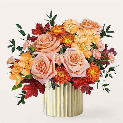 Spiced Latte Bouquet with Ivory Vase – M & A FLOWERS AND EVENTS, South Gate CA
