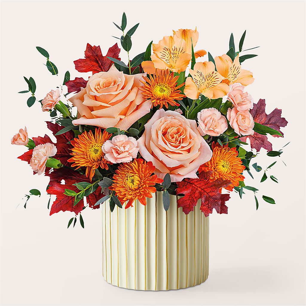Spiced Latte Bouquet with Ivory Vase – M & A FLOWERS AND EVENTS, South Gate CA