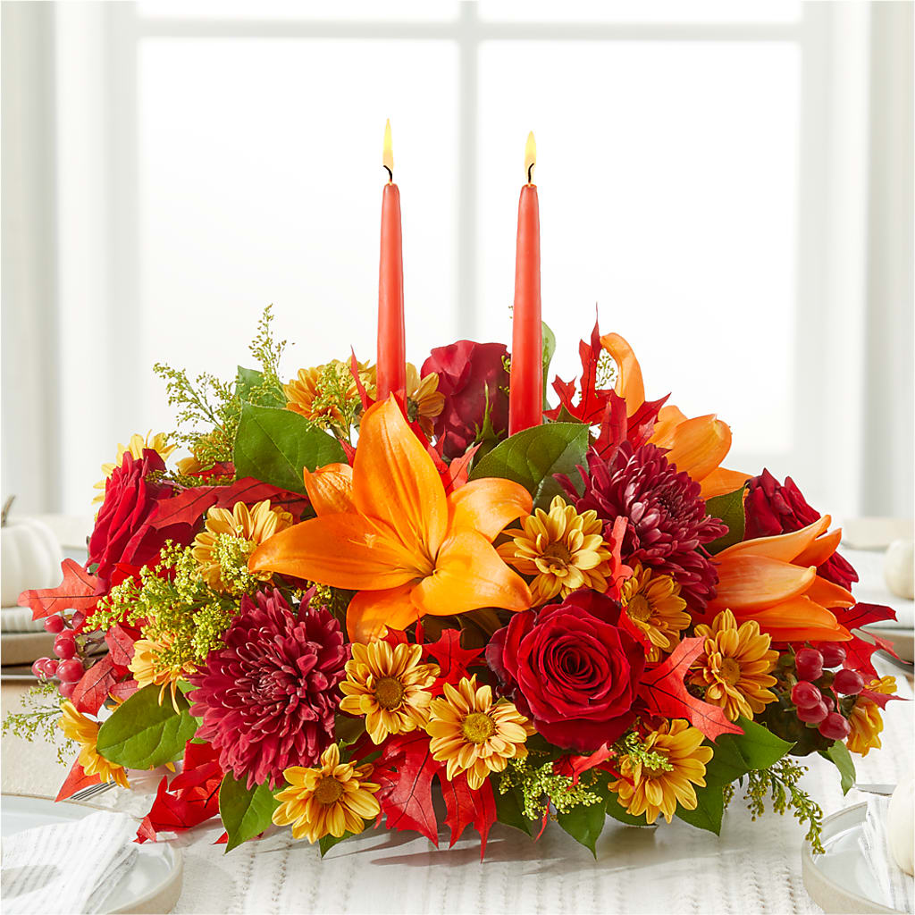 Autumn's Embrace Centerpiece – M & A FLOWERS AND EVENTS, South Gate CA