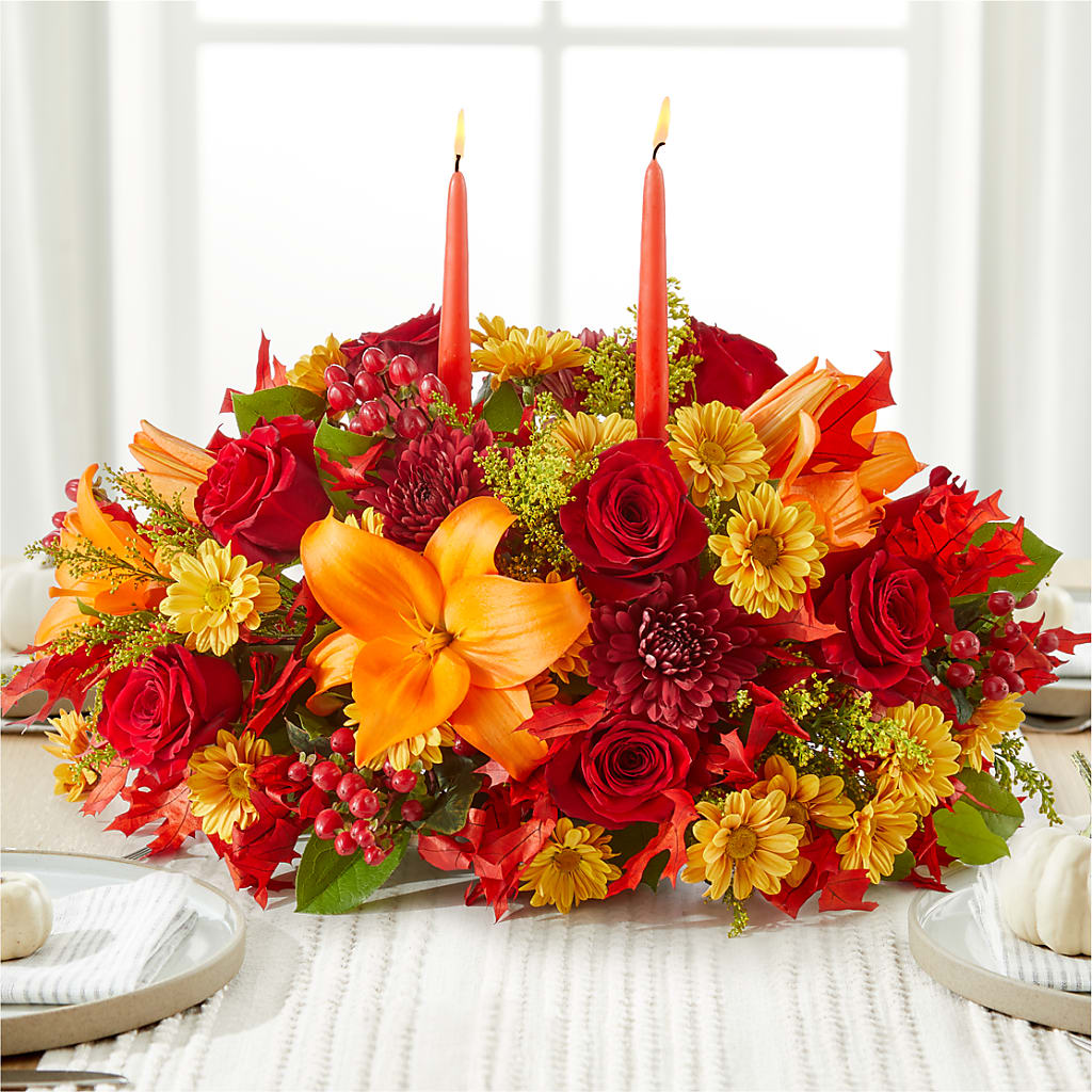 Autumn's Embrace Centerpiece – M & A FLOWERS AND EVENTS, South Gate CA