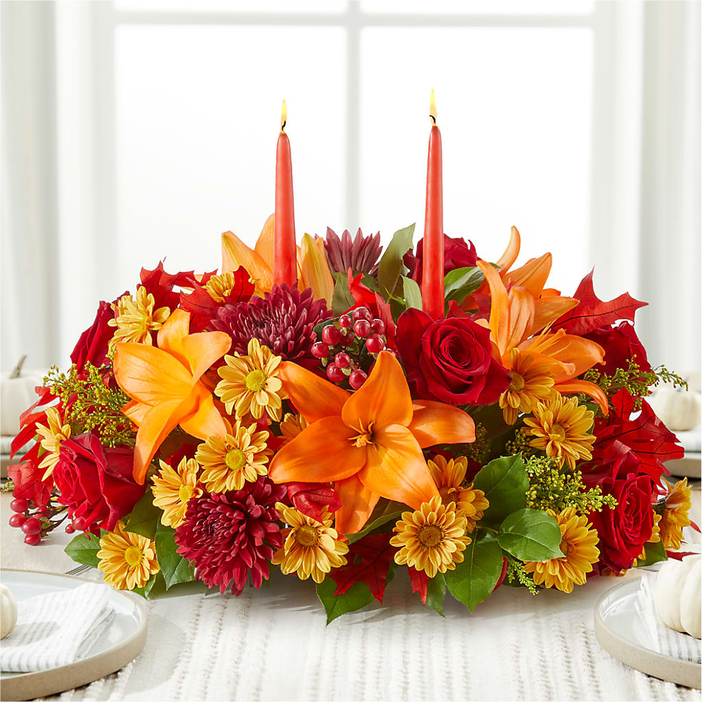 Autumn's Embrace Centerpiece – M & A FLOWERS AND EVENTS, South Gate CA