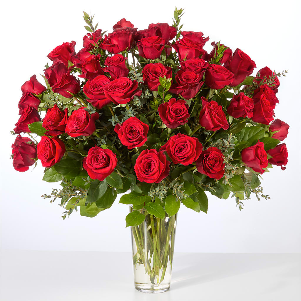 Forever Yours Fifty Stem Red Rose Bouquet – M & A FLOWERS AND EVENTS, South Gate CA