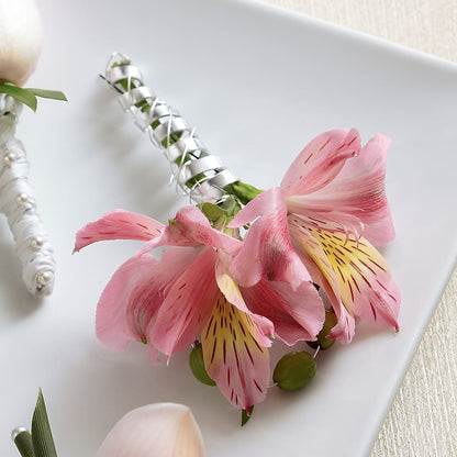 Pink Peruvian Lily Boutonniere – M & A FLOWERS AND EVENTS, South Gate CA