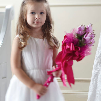 Sparkle Pink Flower Girl Bouquet – M & A FLOWERS AND EVENTS, South Gate CA
