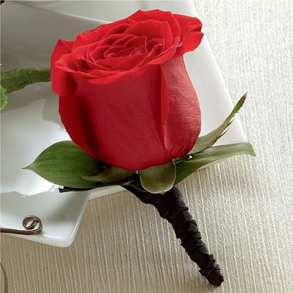 Red Rose Boutonniere – M & A FLOWERS AND EVENTS, South Gate CA